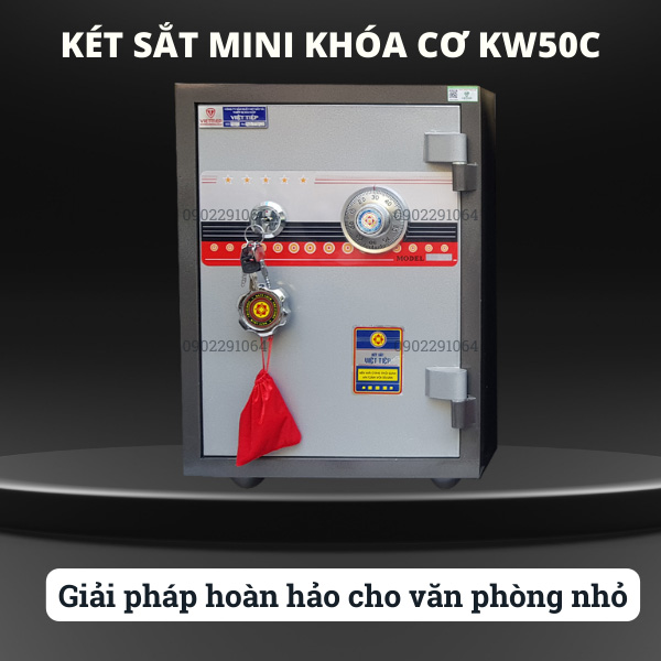 Két sắt mini Việt Tiệp KW60C khóa cơ chống cháy