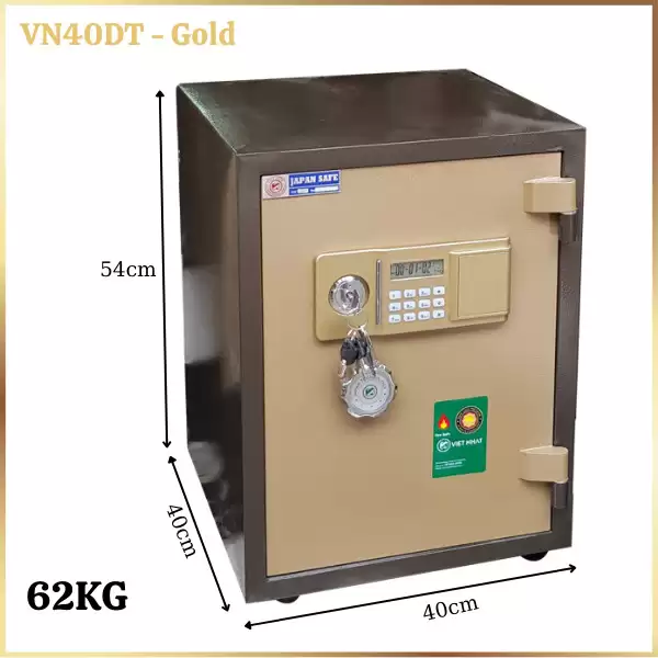 Két sắt chống cháy VN40DT màu vàng gold khóa điện tử