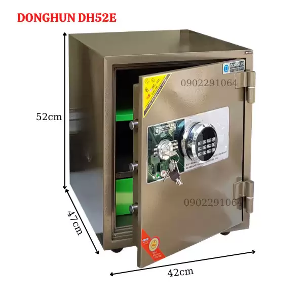Két sắt Hàn Quốc Donghun DH52E điện tử chống cháy, chống trộm dò mã