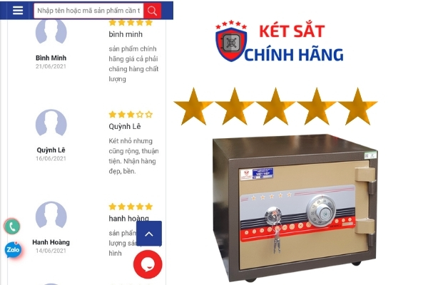 Phản hồi tích cực của khách hàng đã mua két sắt chống cháy Việt Tiệp tại Đức Phương