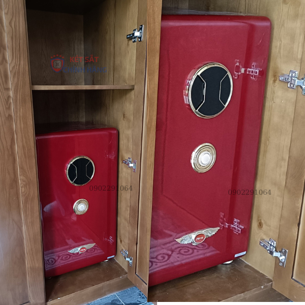Lắp đặt bàn giao HDSD két sắt Aifeibao 80ALS màu đỏ tại nhà khách hàng