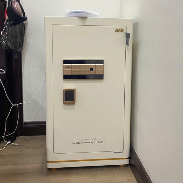 Hình ảnh Két sắt vân tay nhập khẩu AFB HK-A1D-80HM màu trắng kết nối điện thoại3