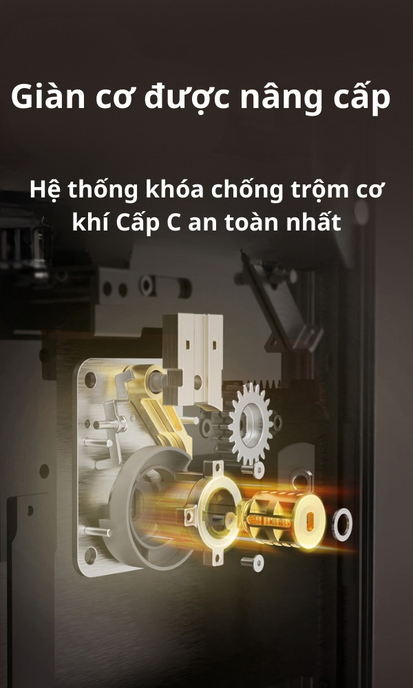 Két sắt AIPU trang bị hệ thống khóa cơ dẫn động bánh răng cấp C - Tiêu chuẩn an toàn cơ khí hàng đầu