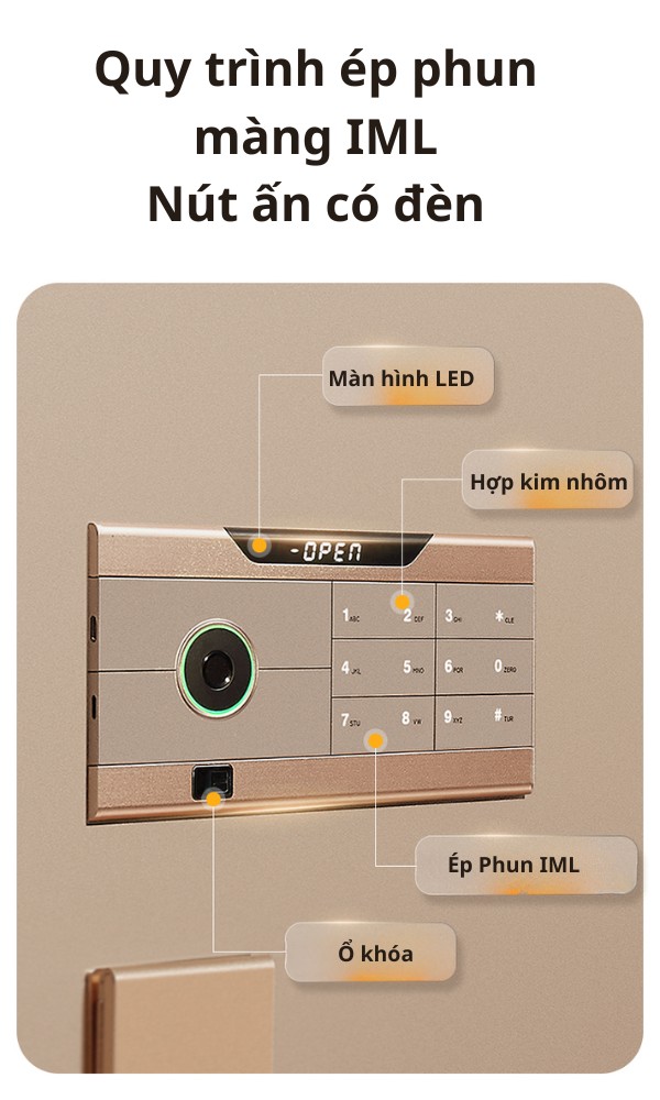 Két sắt AIPU với bảng khóa hợp kim nhôm ứng dụng công nghệ ép phun IML tiên tiến