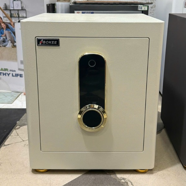 két sắt Bokee Xuân Hòa BK45A màu trắng kem vân tay điện tử có báo động qua APP