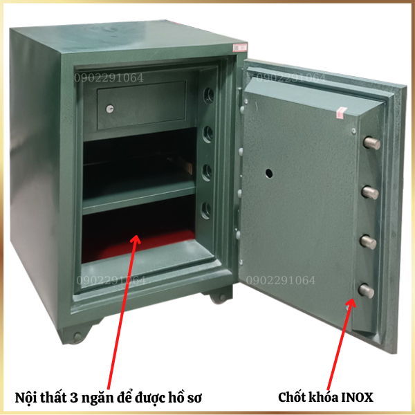 Hình ảnh Két sắt chống cháy Việt Nhật VN88DM khóa cơ đổi mã màu xanh1