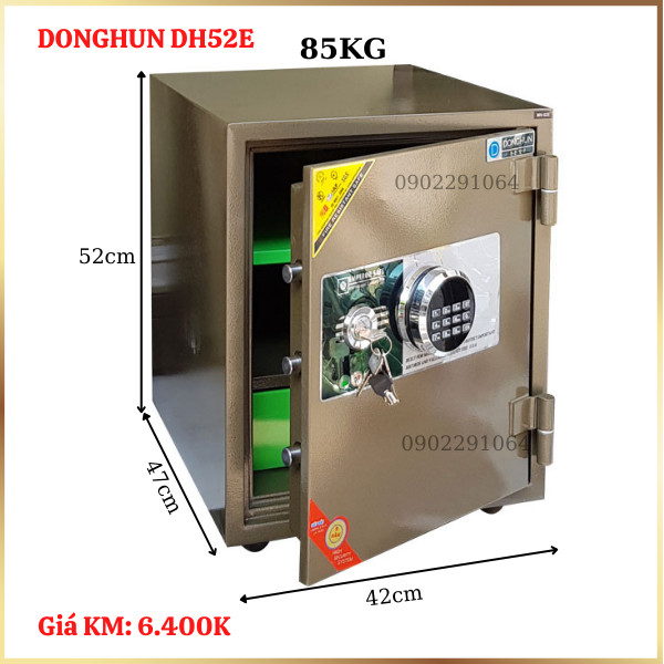 Két sắt Siêu cường Hàn Quốc Donghun DH52E điện tử chống cháy, chống trộm dò mã