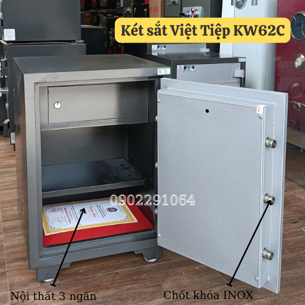 Két sắt Việt Tiệp KW62C khóa cơ chống cháy chống dò mã 