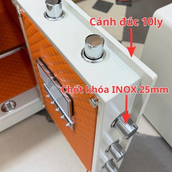 Két sắt KIVA SAFE thép đúc nguyên tấm cánh 10ly, chốt 25mm