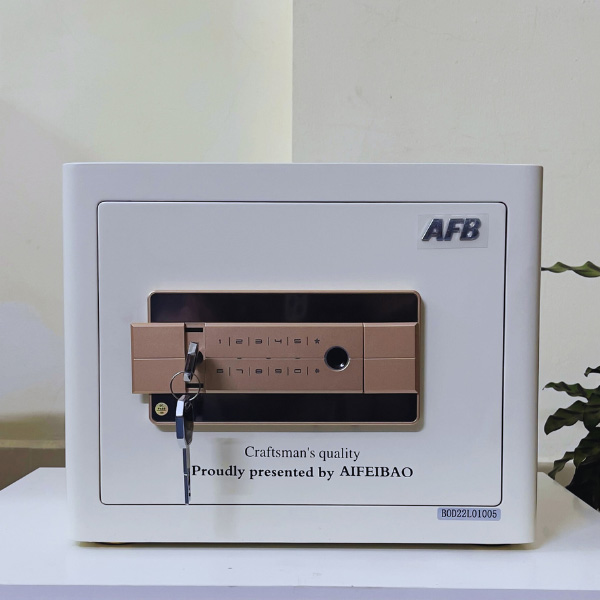 Két sắt mini vân tay AFB HK-A1D-30HM (màu trắng)