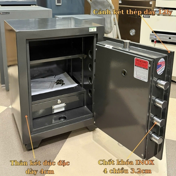 Két sắt siêu cường Việt Tiệp có cánh két là thép tấm dày 12ly