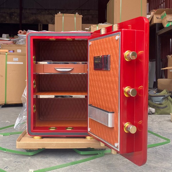 Hình ảnh Két sắt vân tay nhập khẩu HK-A1D-60ALS (red) màu đỏ báo động điện thoại1