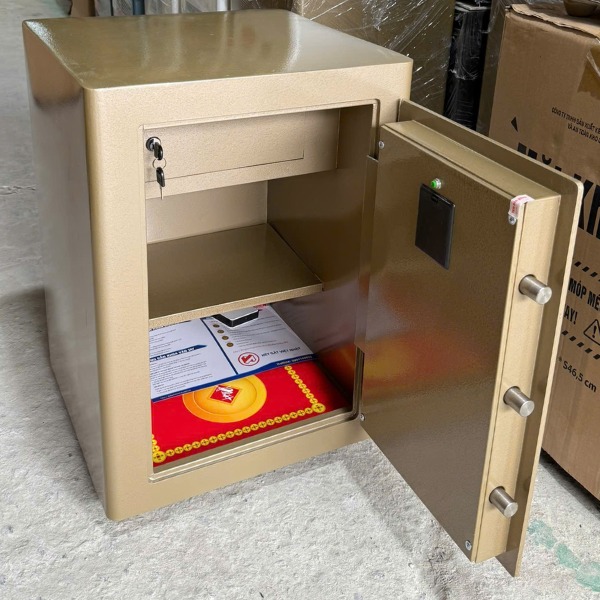 Két sắt Việt Nhật VN-63AH màu vàng gold có nội thất rộng