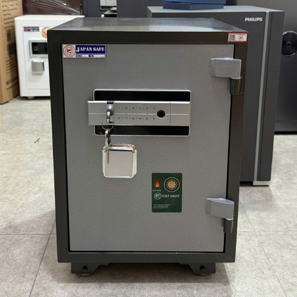 Két sắt Việt Nhật VN79FE vân tay điện tử màu ghi xám cao cấp