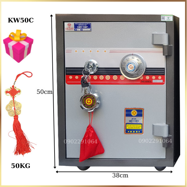 Hình ảnh Két sắt Việt Tiệp khóa cơ KW50C bền chống cháy0