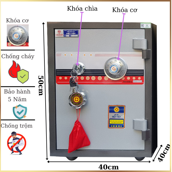 Hình ảnh Két sắt Việt Tiệp khóa cơ KW50C bền chống cháy3