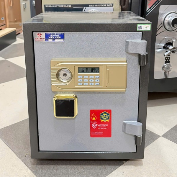 Mẫu két sắt Việt Tiệp KW52E PN điện tử màu ghi