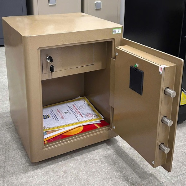 Nội thất két sắt Việt Tiệp KW52SCE màu vàng cao cấp chia 2 ngăn