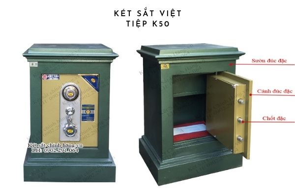 Két sắt Việt Tiệp k50 hiện đại chống cháy chống trộm hiệu quả 