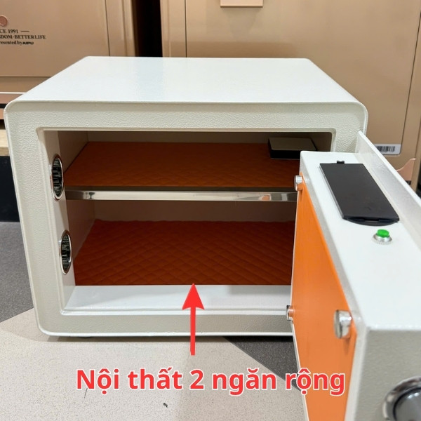 Két sắt KIVA KV-30AH mini thông minh có nội thất để vừa A4, vàng, trang sức