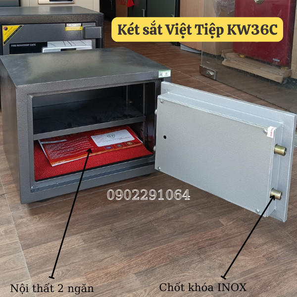 Két việt tiệp chính hãng mini KW36C khóa cơ chống cháy chống trộm