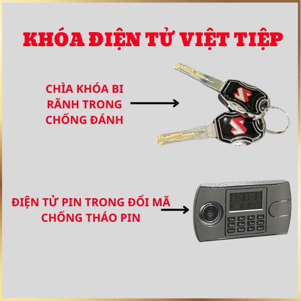 Khóa két sắt điện tử Việt Tiệp Chính Hãng