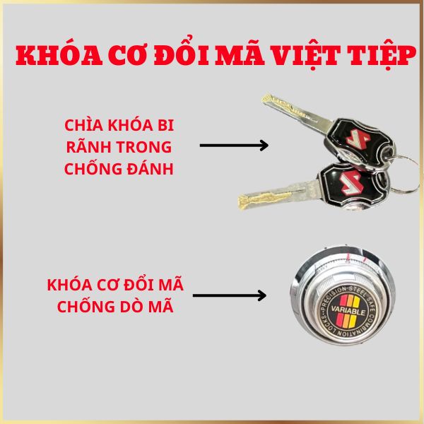 Khóa két sắt Việt Tiệp khóa cơ đổi mã chính hãng